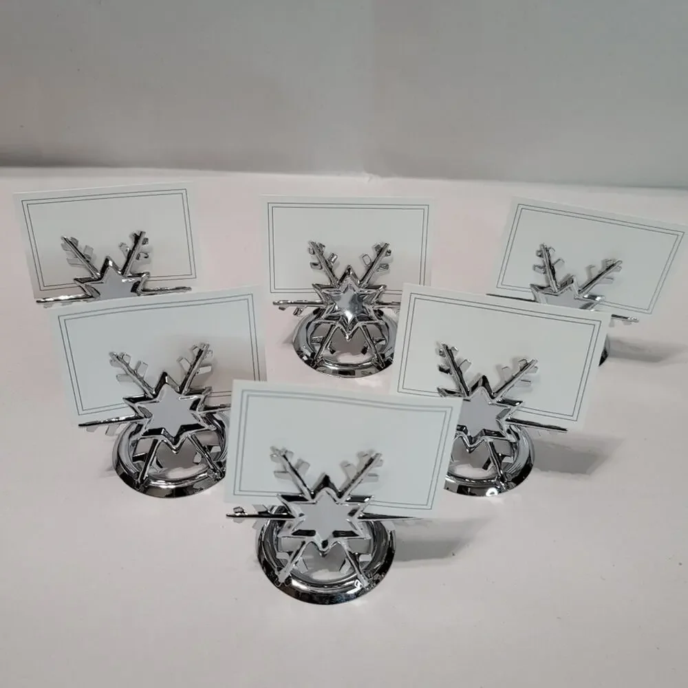 Pier 1 Imports Silver-Tone Six Snowflakes Place Card Holders